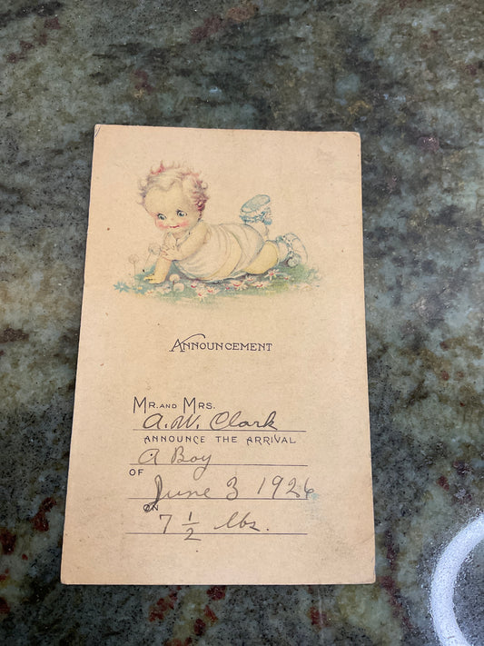 Baby Announcement 1926