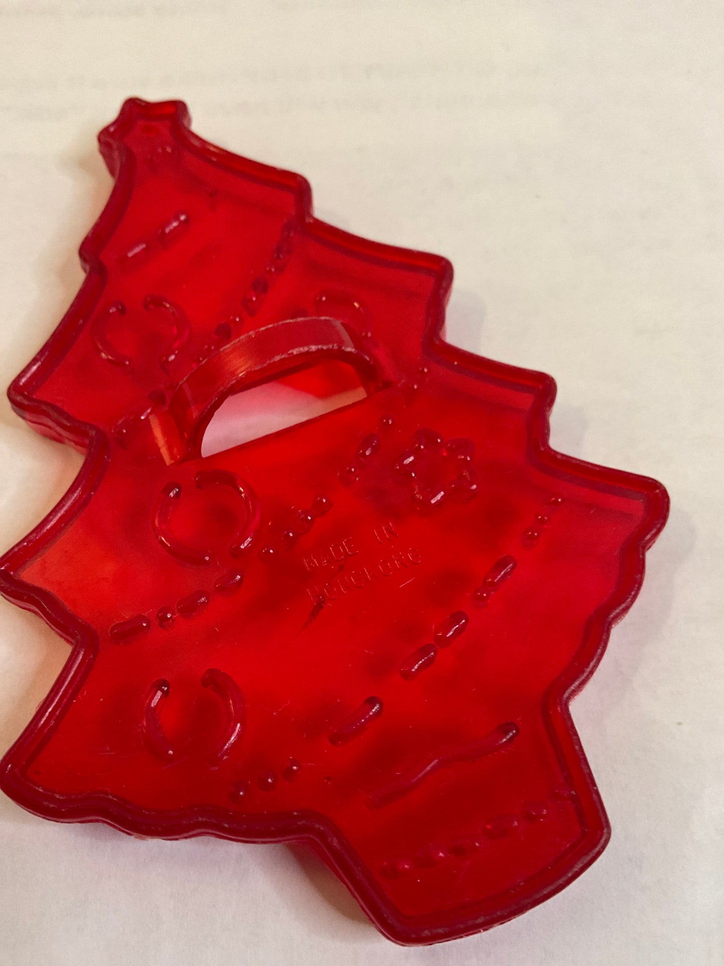 Red Plastic Christmas Tree Cookie Cutter