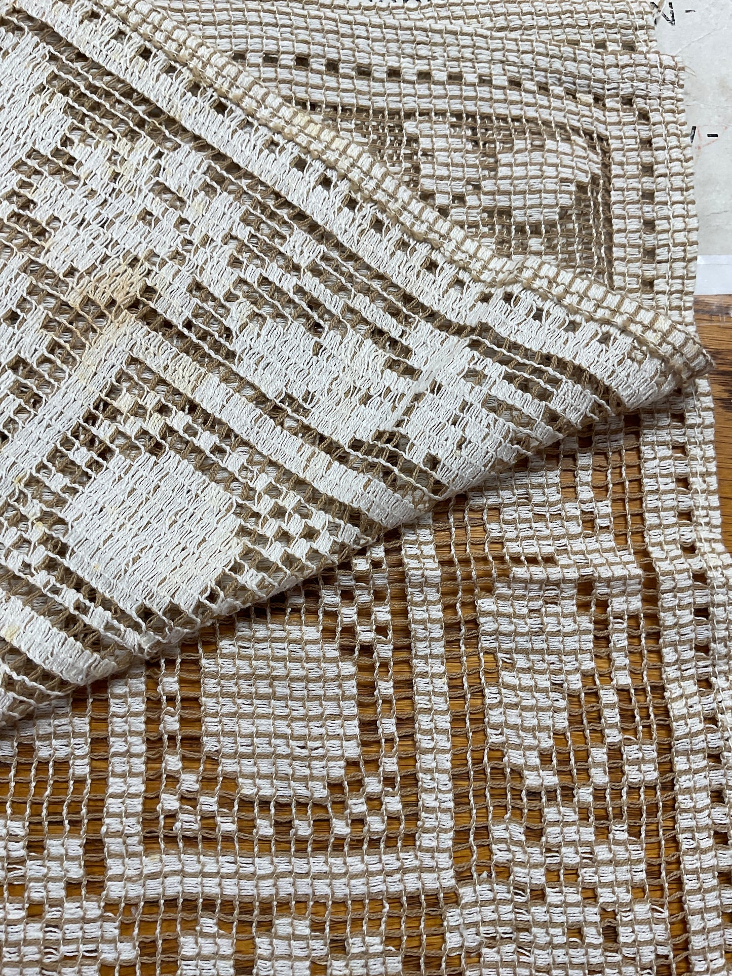 Set of 2  Filet Crochet Small Placemats 13” x 9”