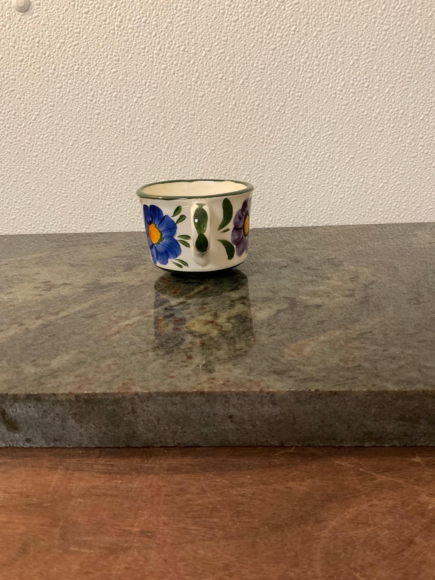 Vintage German Art Pottery Floral Coffee/Tea Cup “Handgemalt” signed by Widerstrom