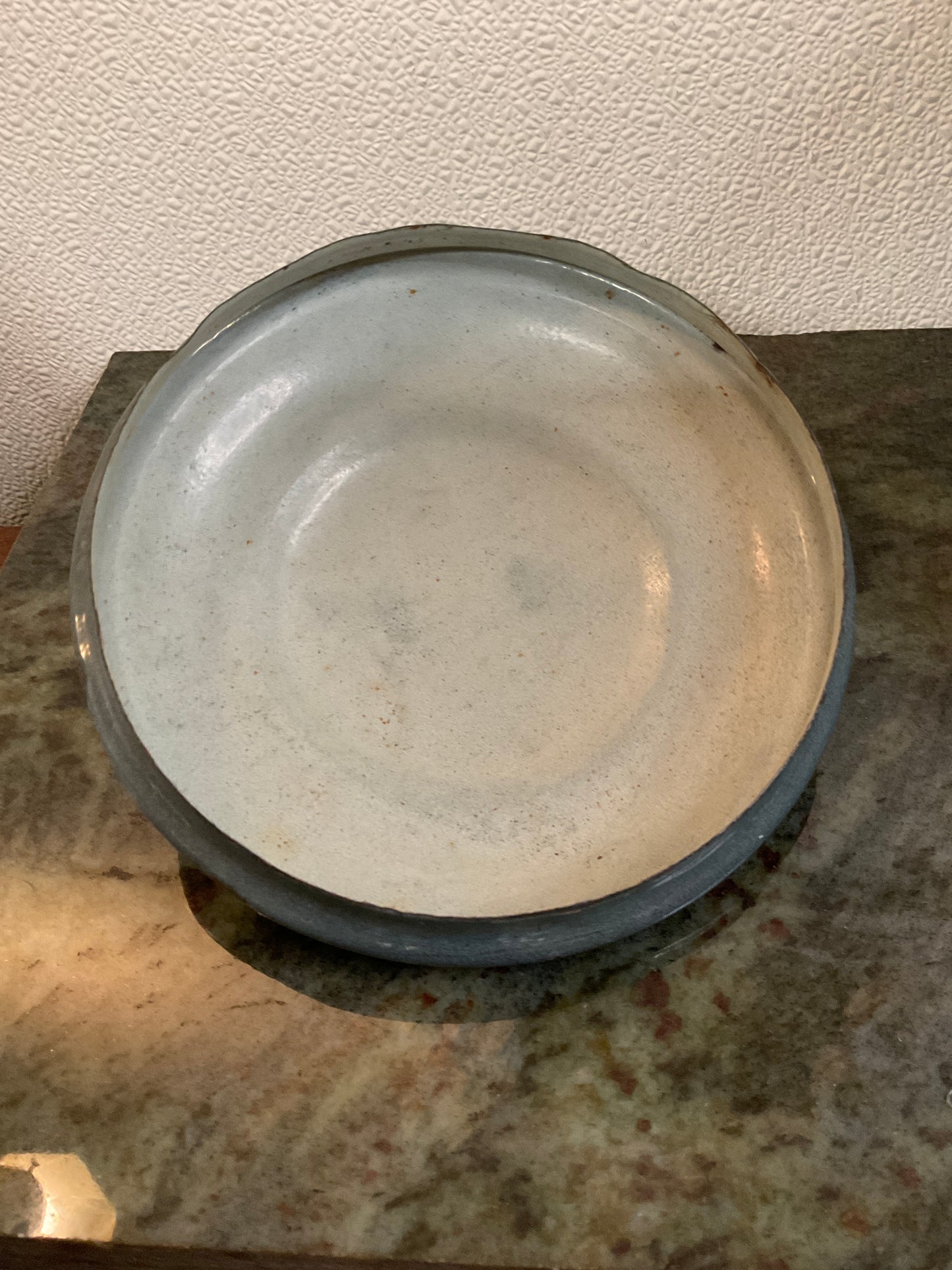 Vtg Gray Enamel Kettle Pot