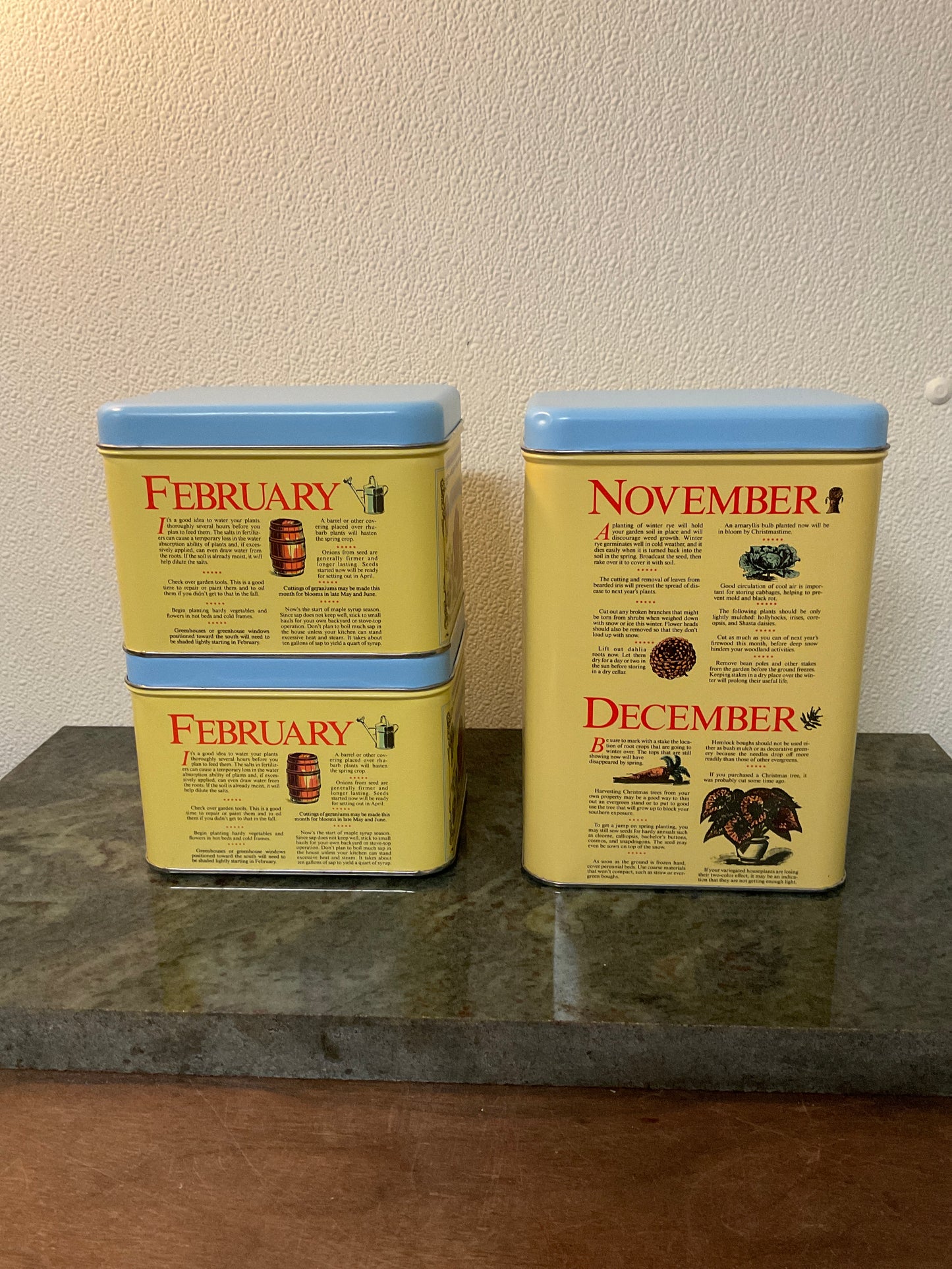Set Of 3 Old Farmers Almanac Tins