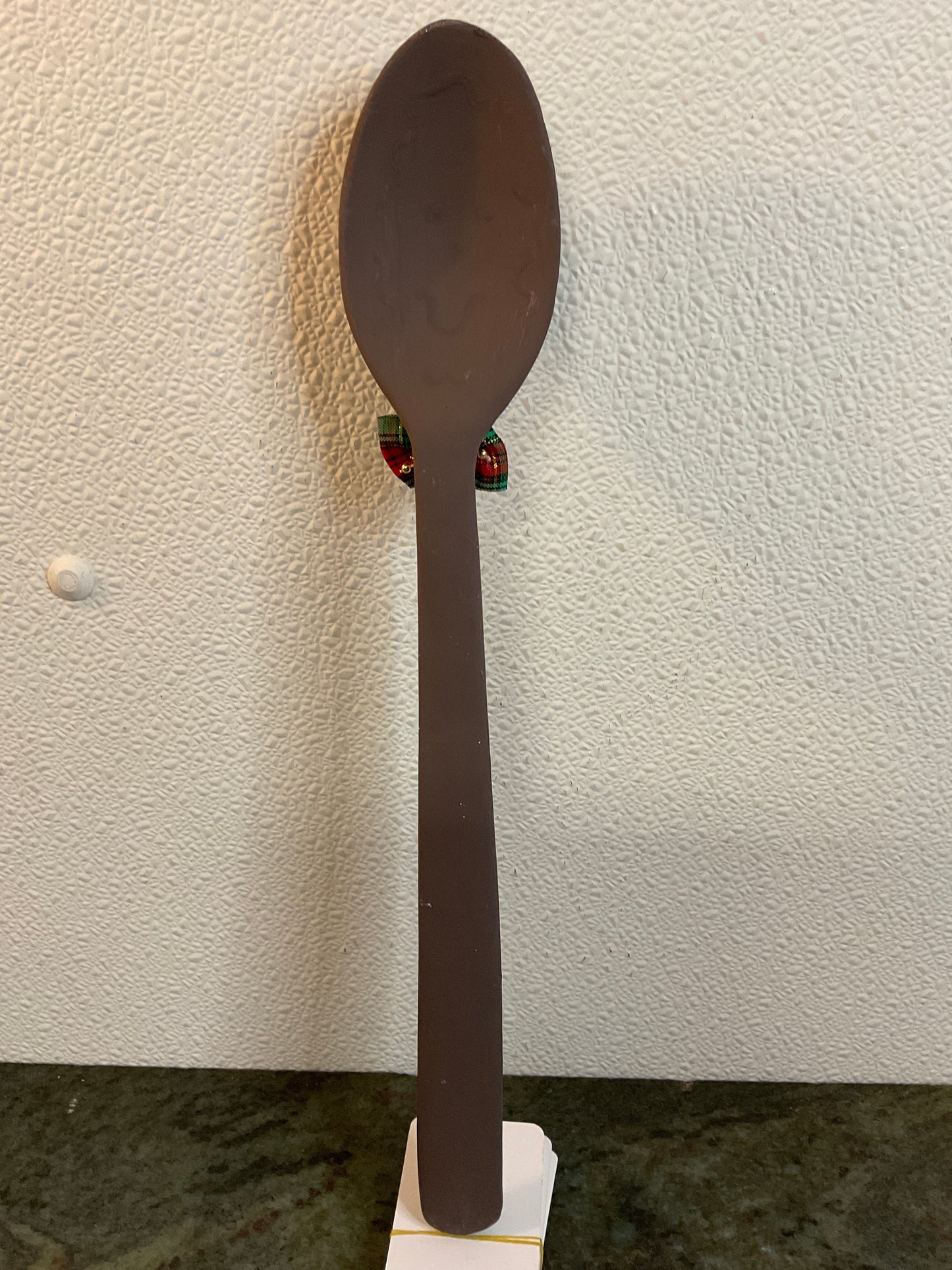 14” Gingerbread Spoon w/Plaid Bow