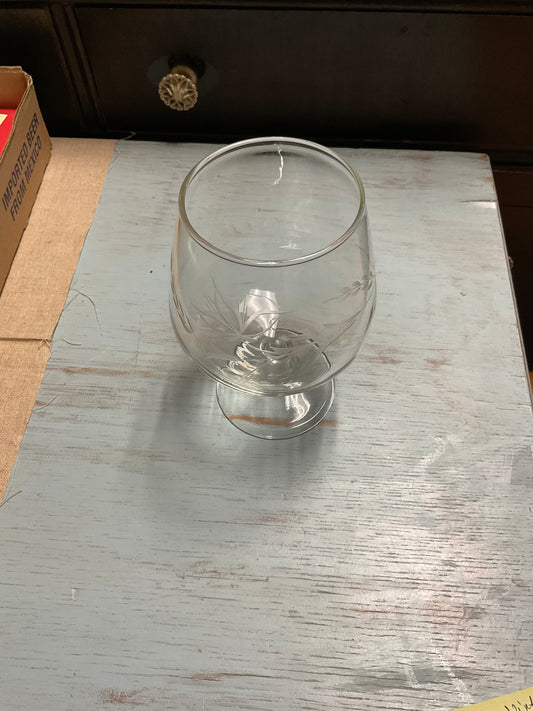 Etched Vintage Brandy Snifter