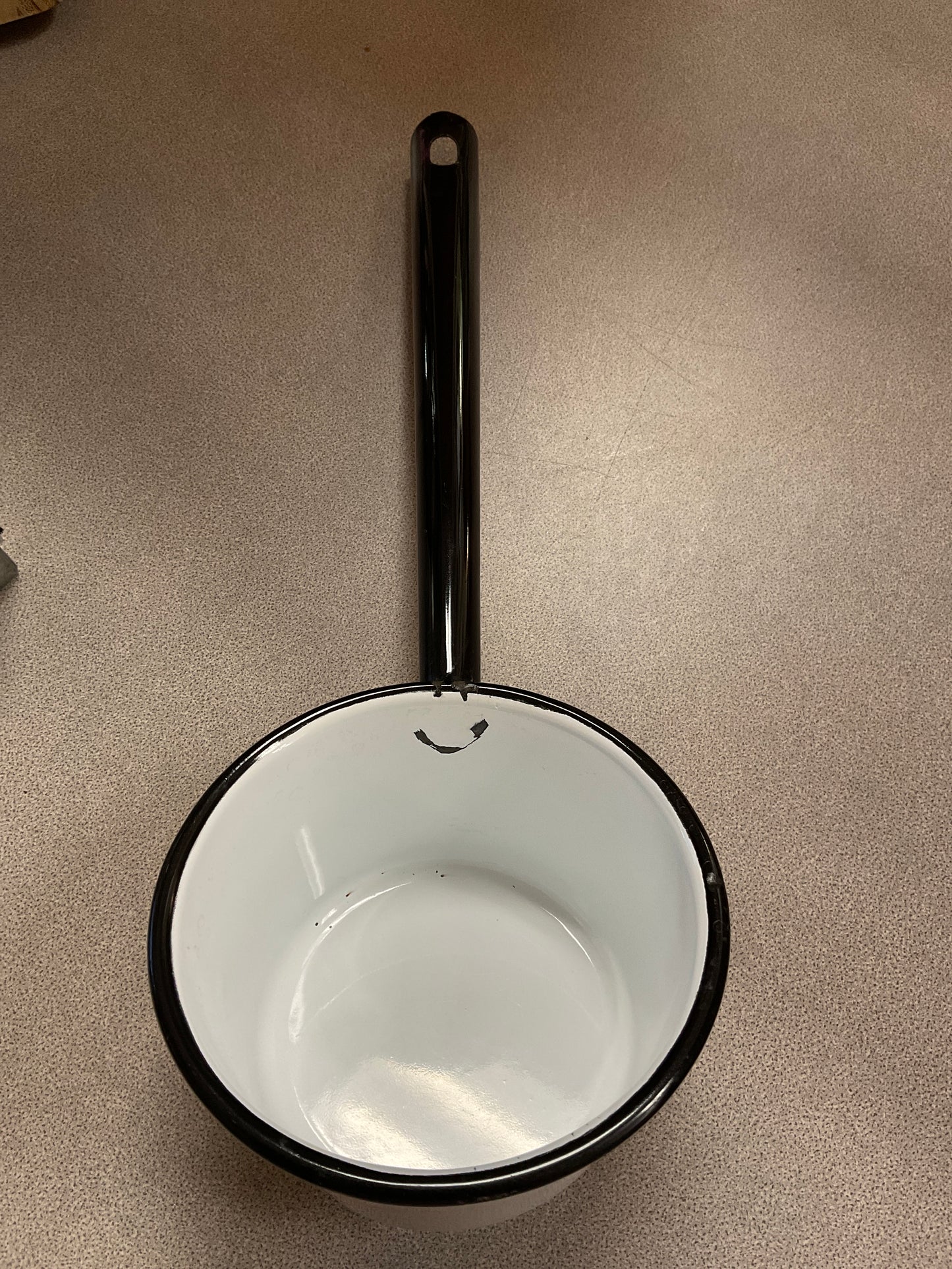 Vintage White Enamelware Dipper