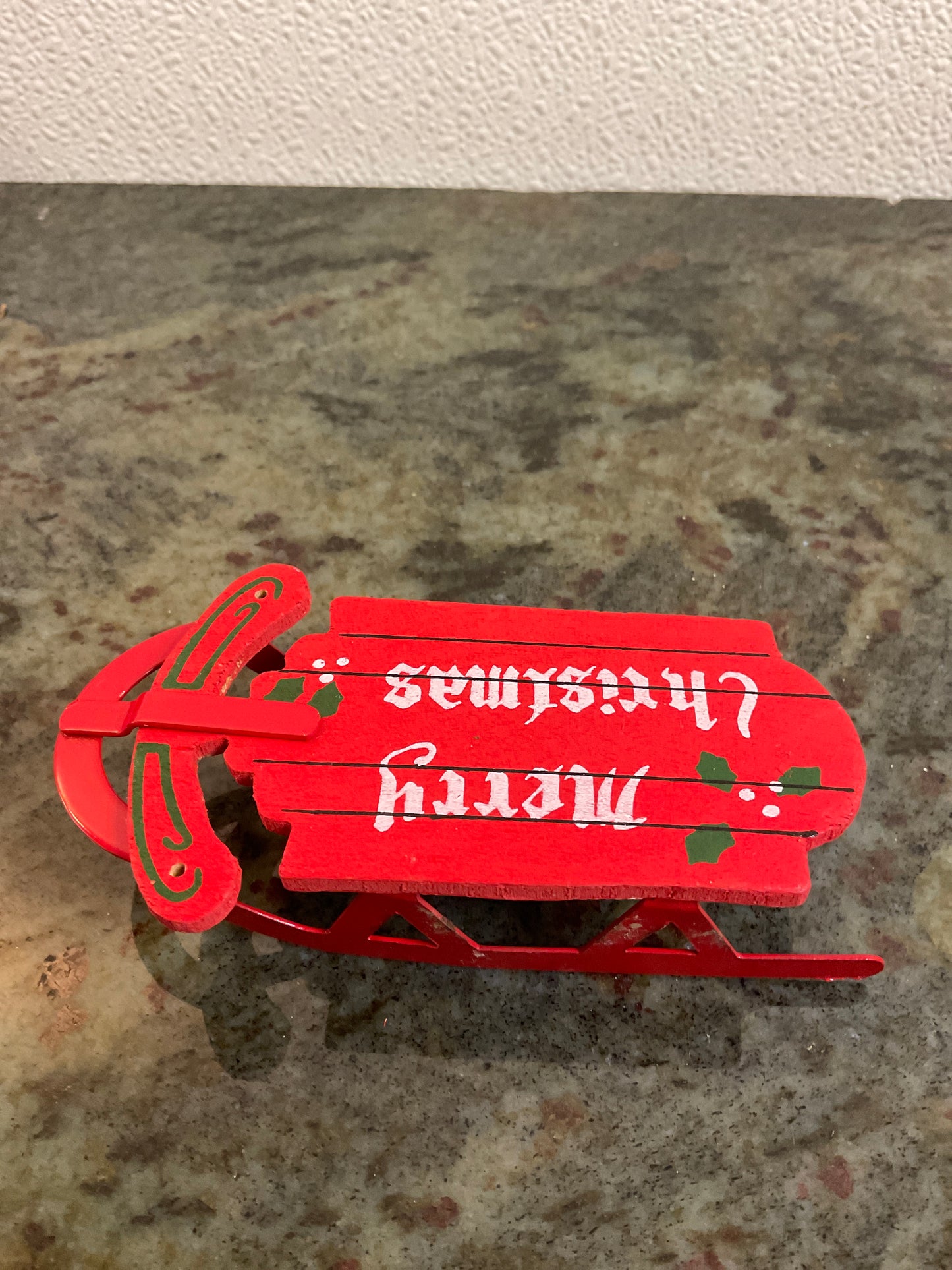 Miniature Merry Christmas Sleigh