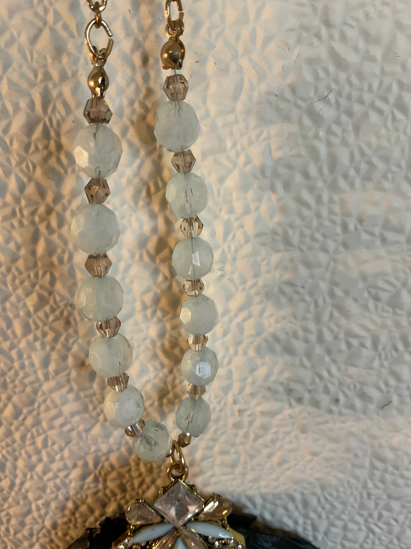 Blue Beaded Tassel Necklace