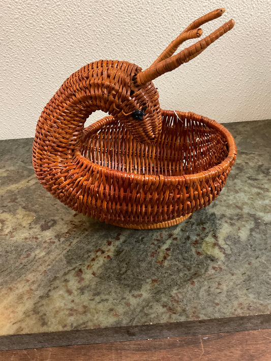 Wicker Reindeer Basket Decoration