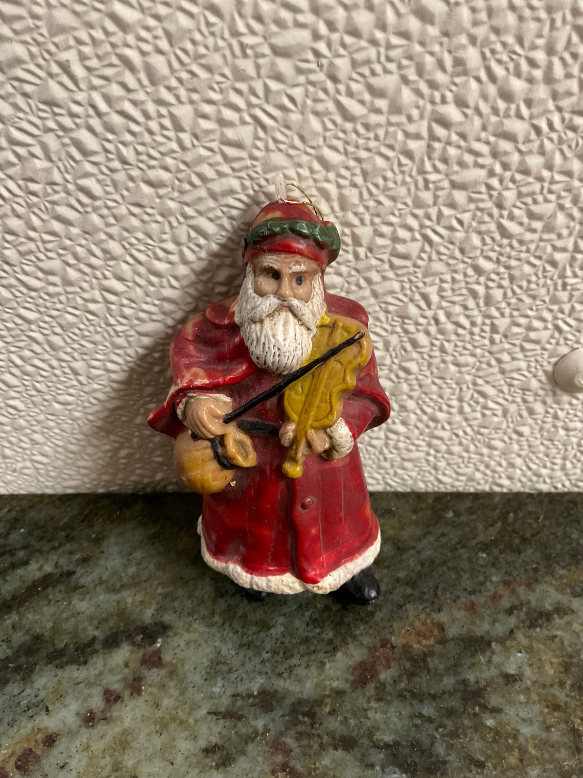 Vintage Plastic Santa Ornament