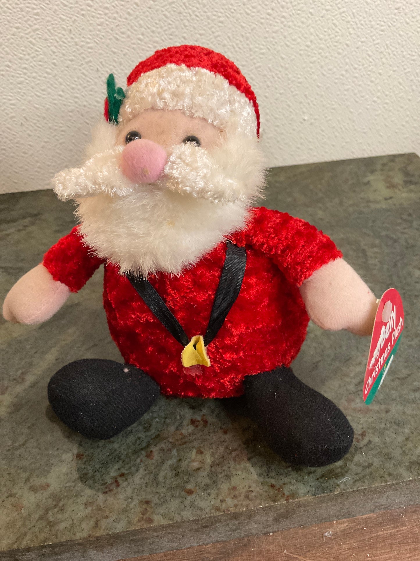 Vintage Sitting Plush Santa