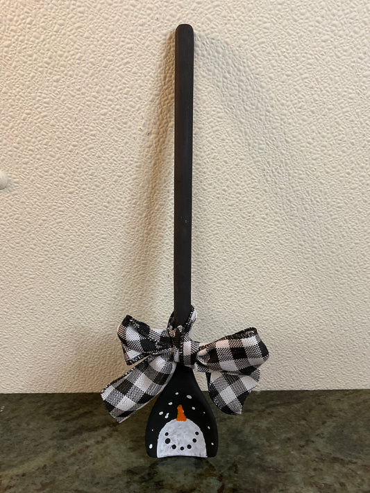 13” Flat Edged Wood Spoon w/Snowman