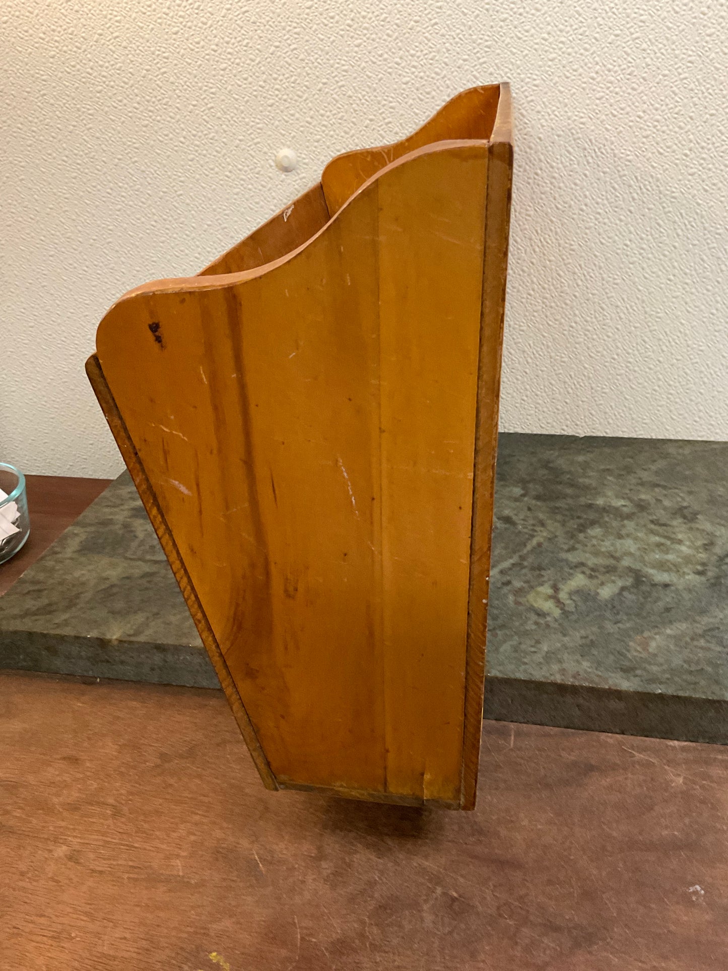 Vtg Wood Magazine Rack