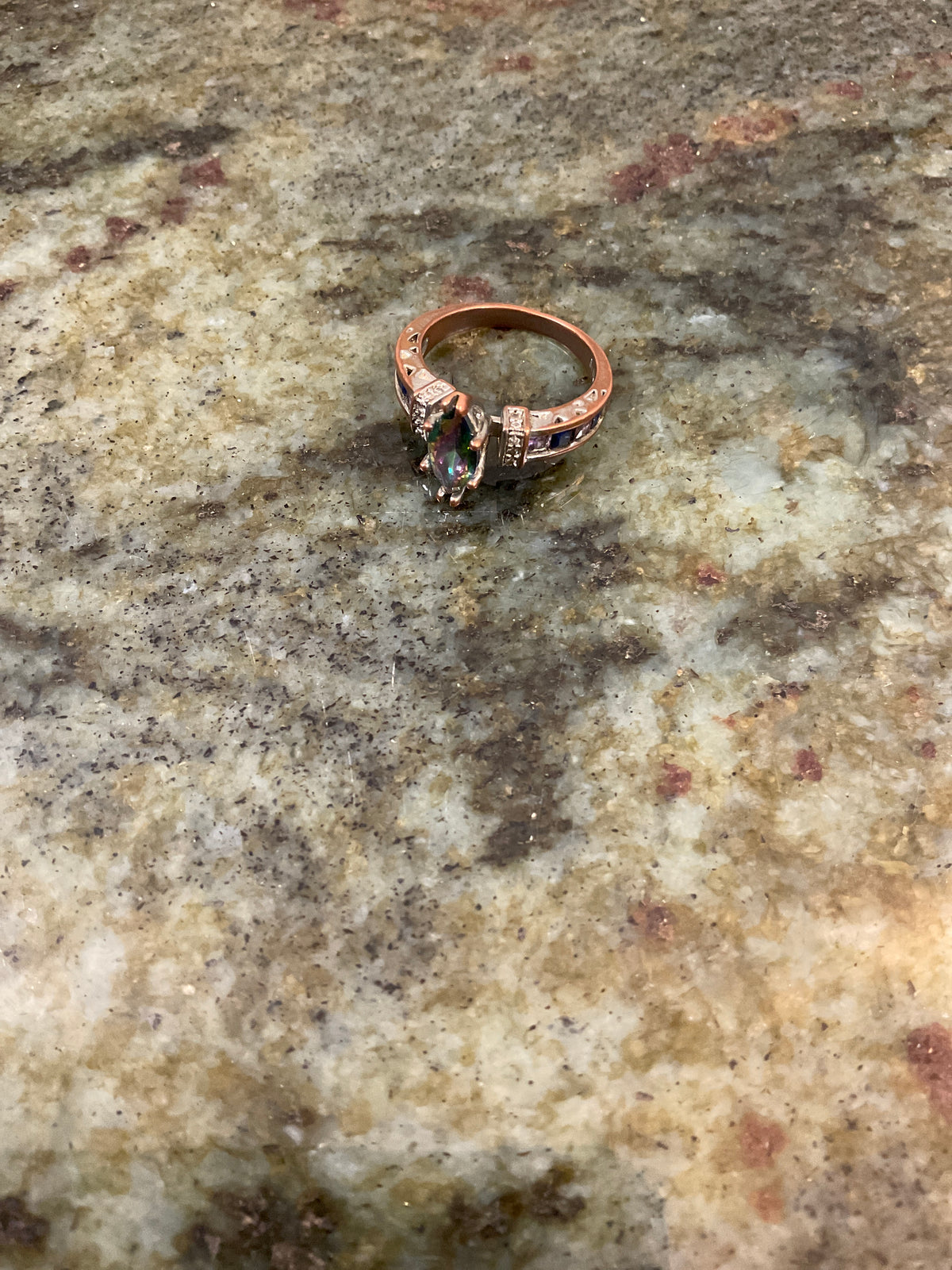 Ring Marquise Ring Iridescent Stone