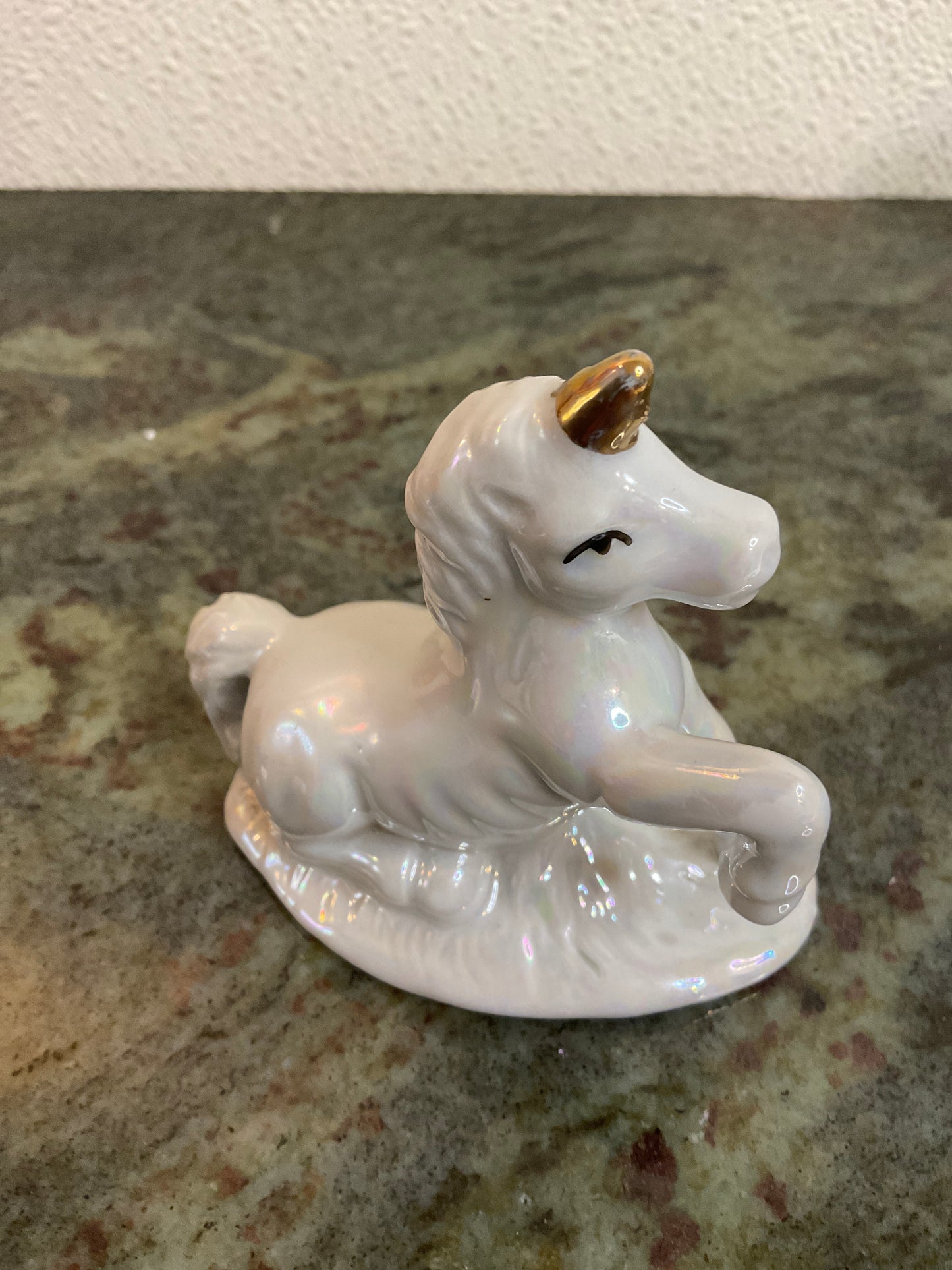 Ceramic Unicorn With Gold Horn