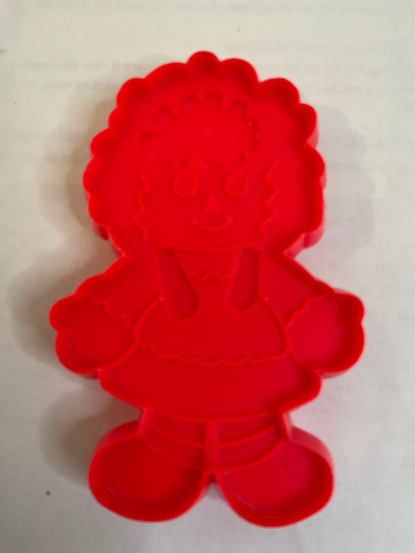 Red Plastic Raggedy Doll Cookie Cutter