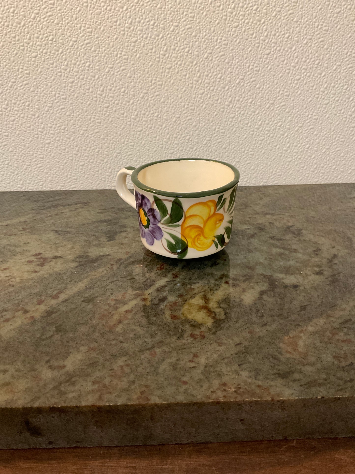 Vintage German Art Pottery Floral Coffee/Tea Cup “Handgemalt” signed by Widerstrom