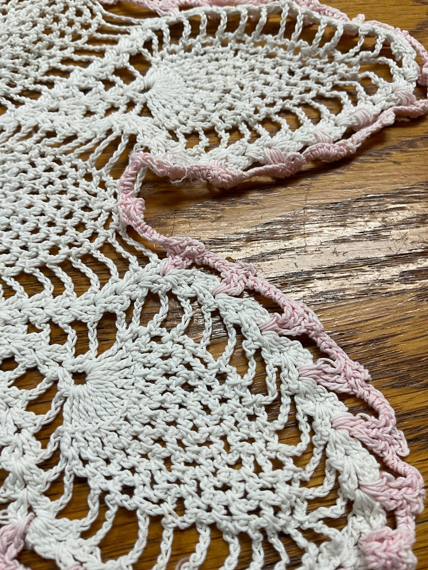 Pineapple Lace Handmade Doily 15”