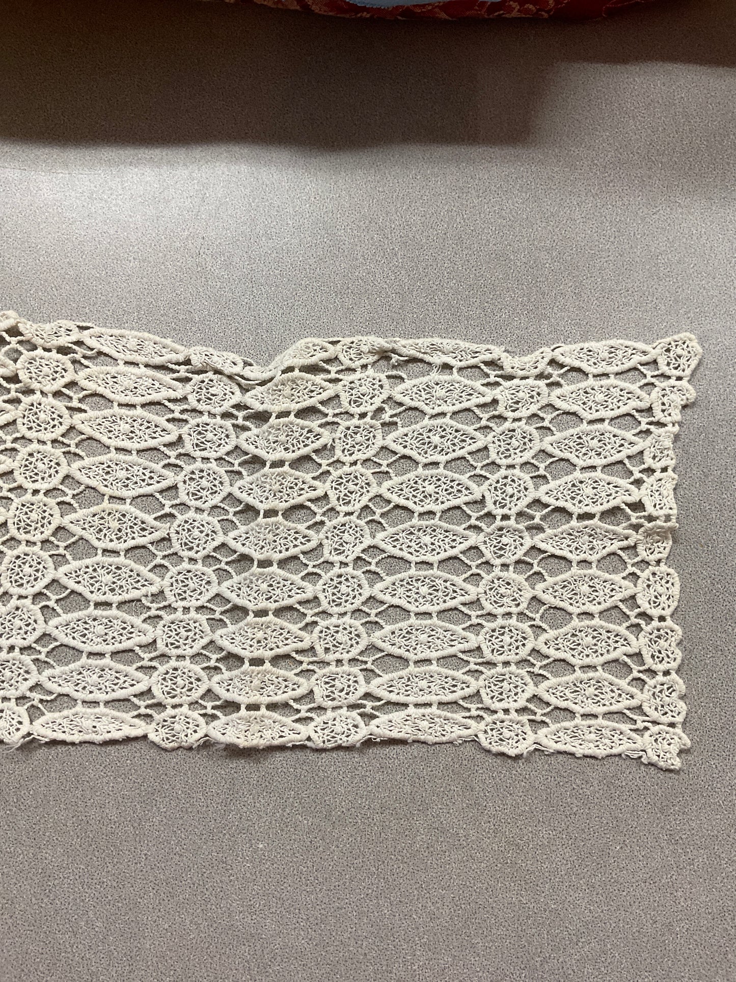 Vintage Crochet  Small Lace Runner 14” X 7”