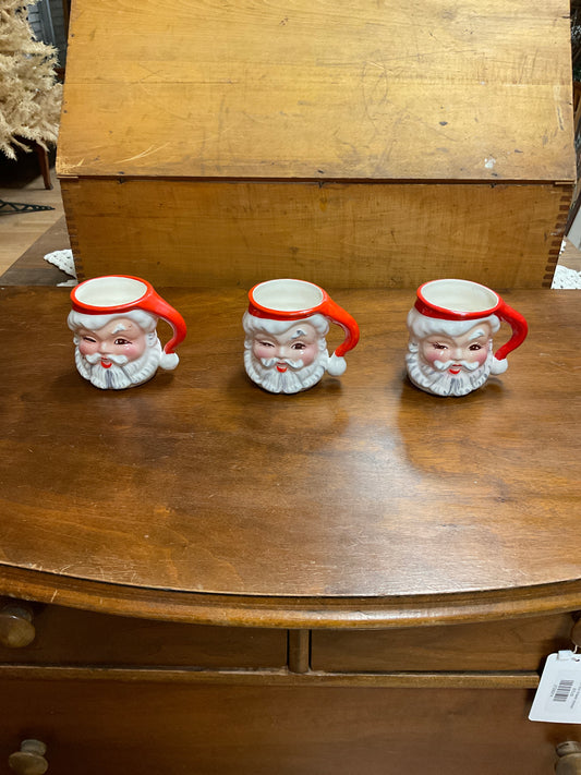 1950’s  Set of 3 Napko Winking Santa Mugs