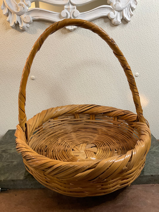 15”x4” Round Wicker Basket with Handle
