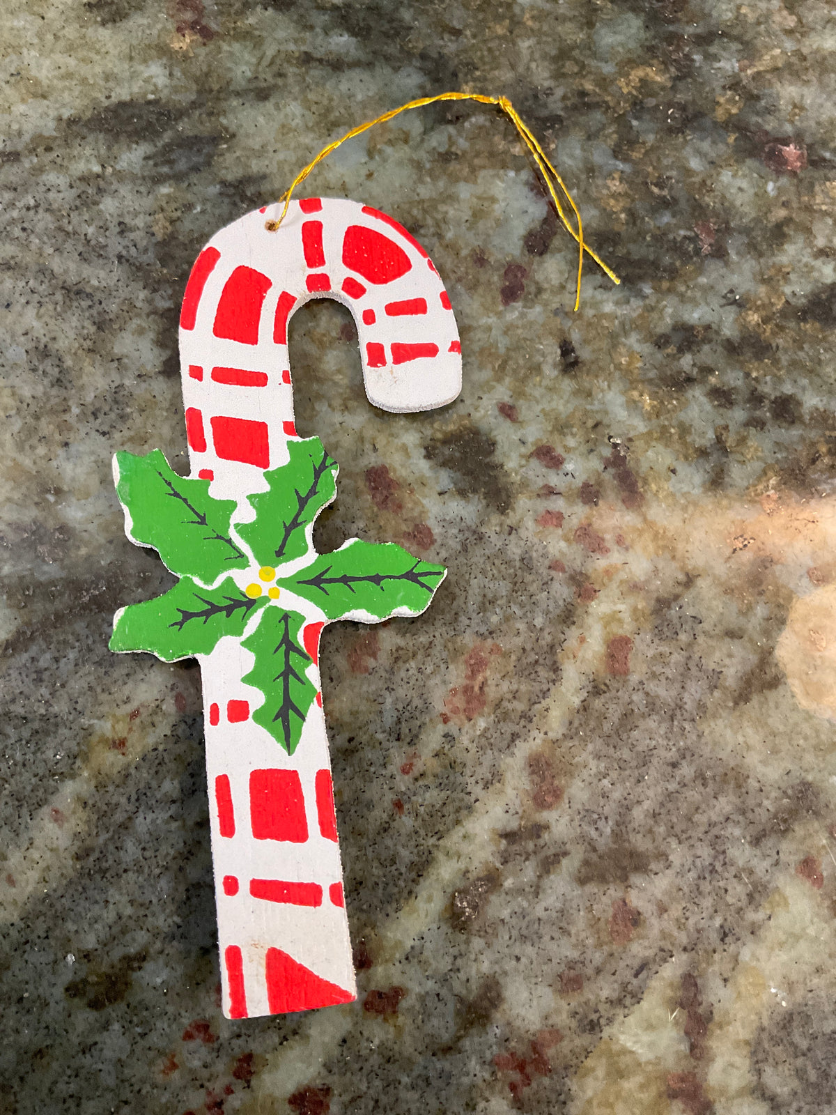 Wooden Candy Cane Ornament