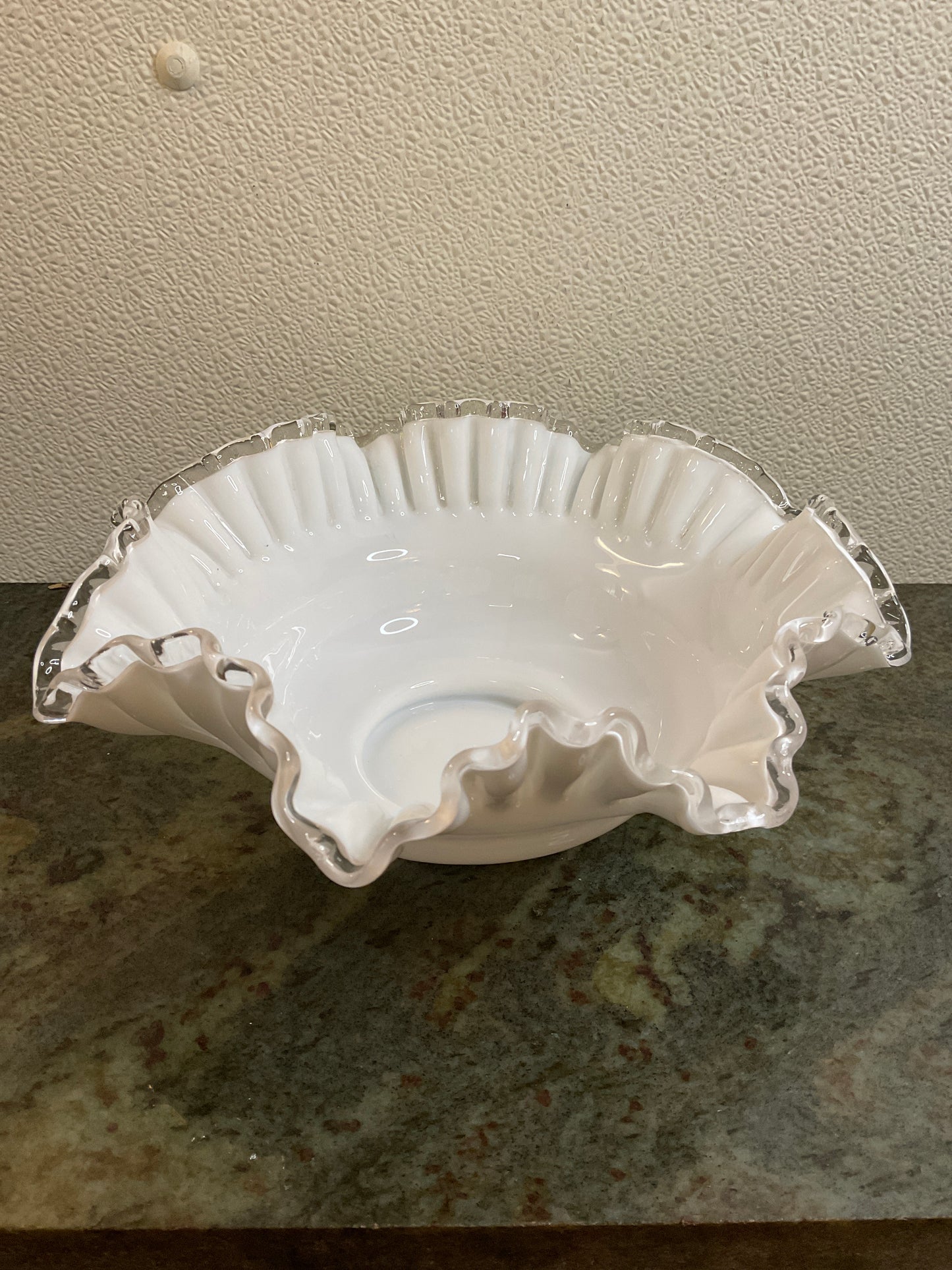 Vintage Fenton White Milk Glass Hobnail Bowl