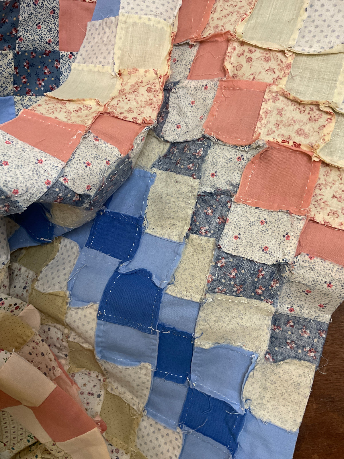 Hand Stitched Top Lap Size Quilt