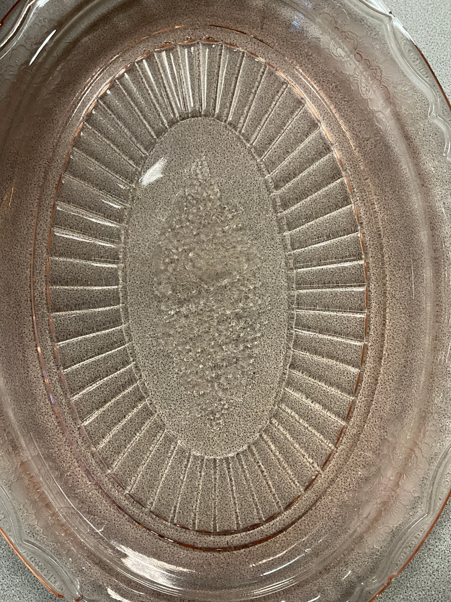 Pink Depression  Glass  Oval Platter
