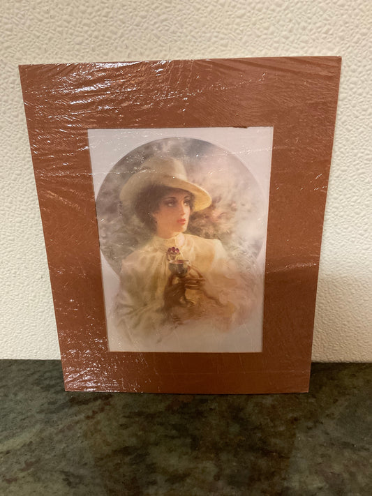 Print of Victorian Era Lady w/mat 10” x 8”