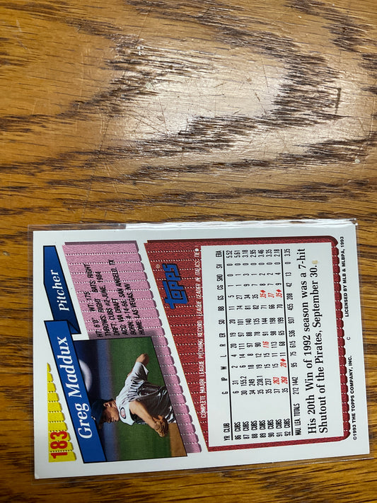 Baseball Card Greg Maddux