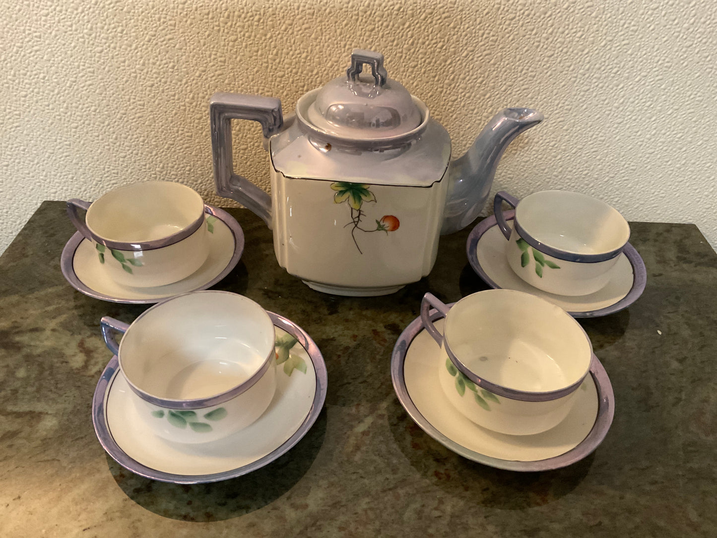 Blue Lusterware made in Japan Tea Set