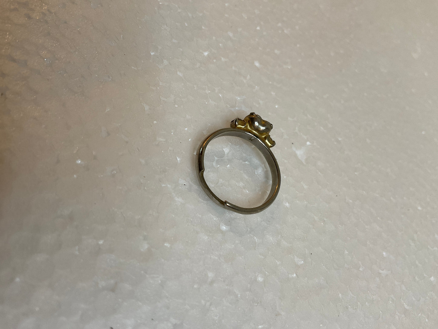 Silvertone LightBlue Gemstone Heart Ring