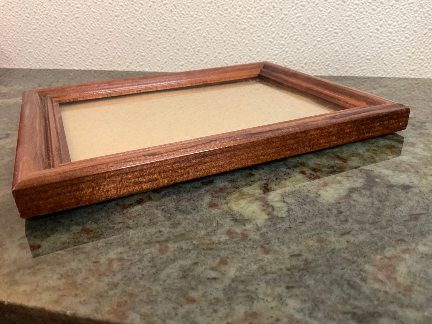 Dark Stain Wood Frame With Glass