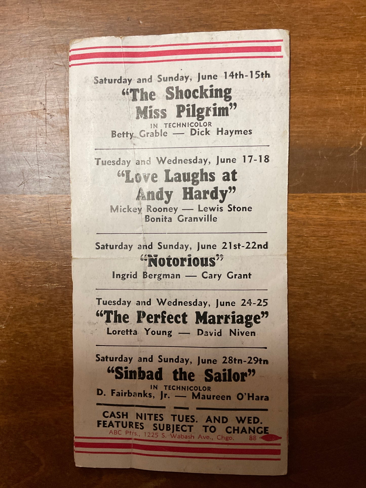 Vtg Program Princess Theater/Parkersburg Ia