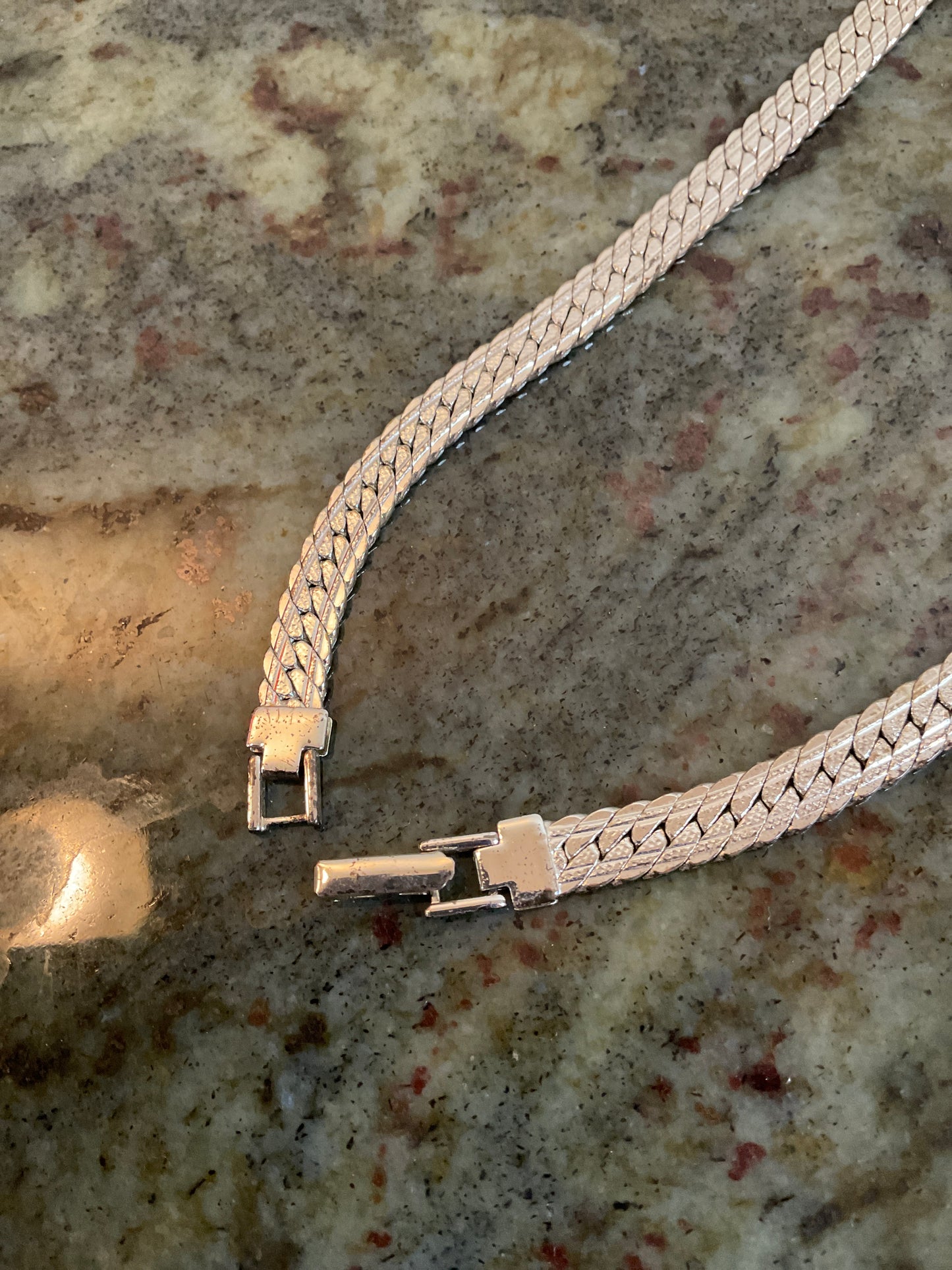 Silvertone V Necklace