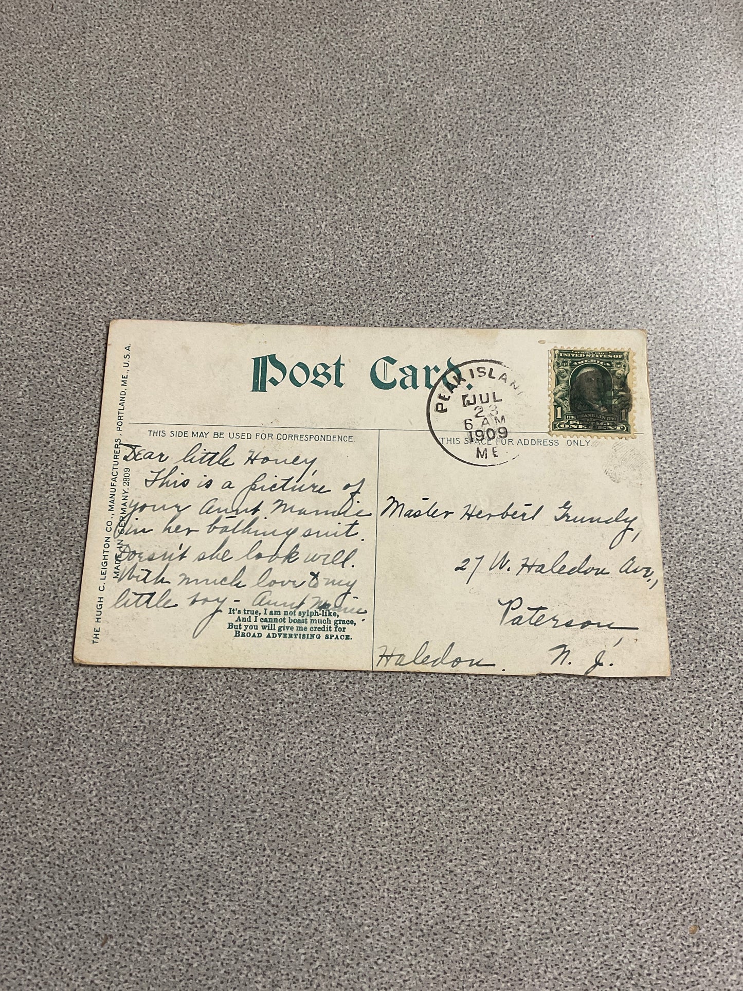 Vintage Postcard - Lady with Umbrella