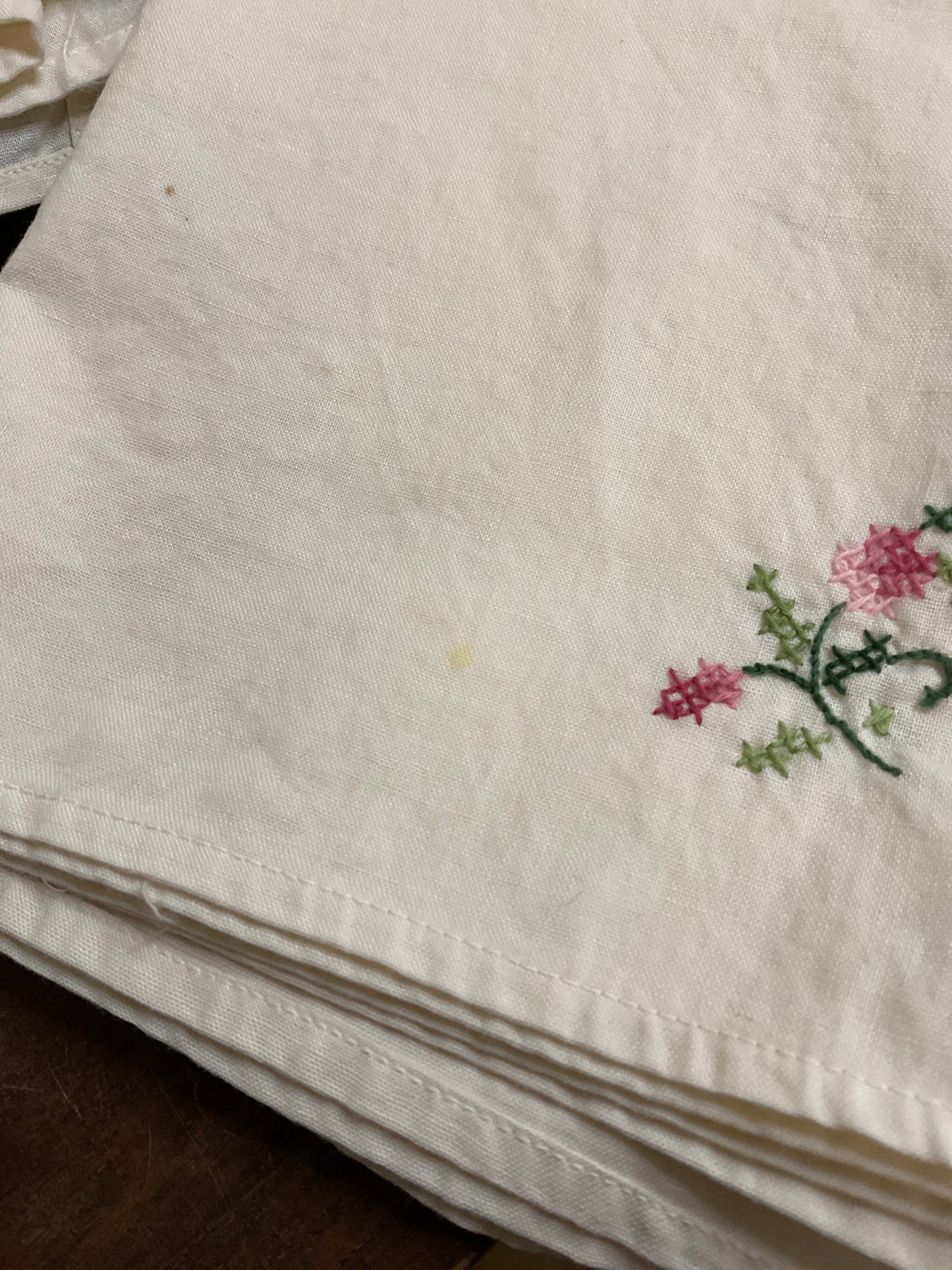 Set of 8 Hand Stitched Cloth Napkins