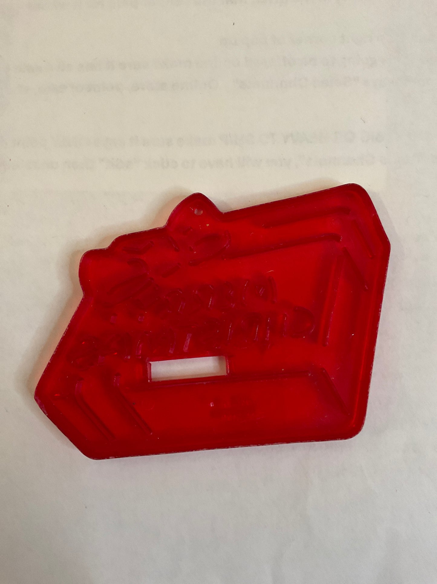 Red Plastic Christmas Present Cookie Cutter