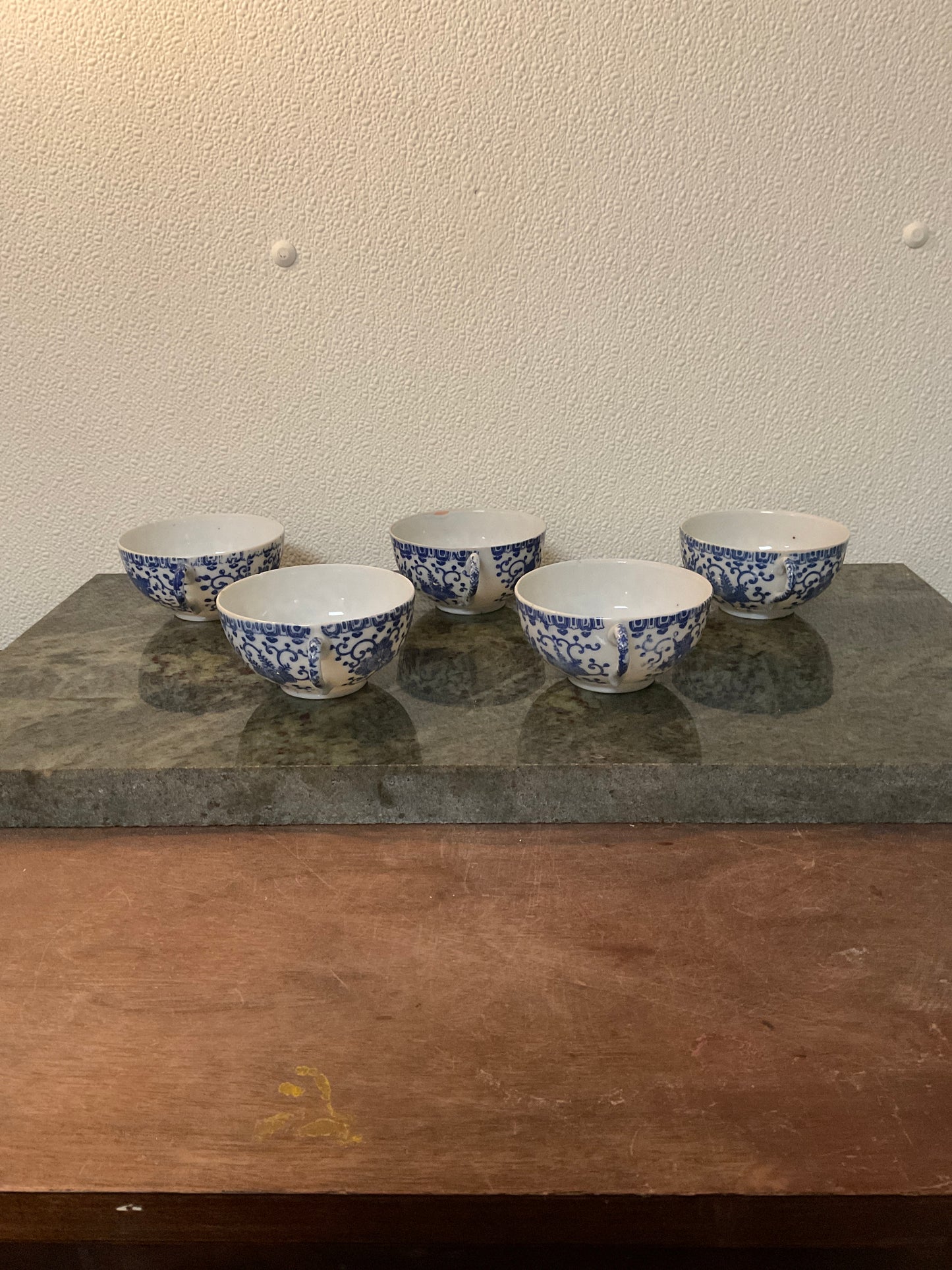 Vintage Flying Phoenix China Tea Cups Set of 5