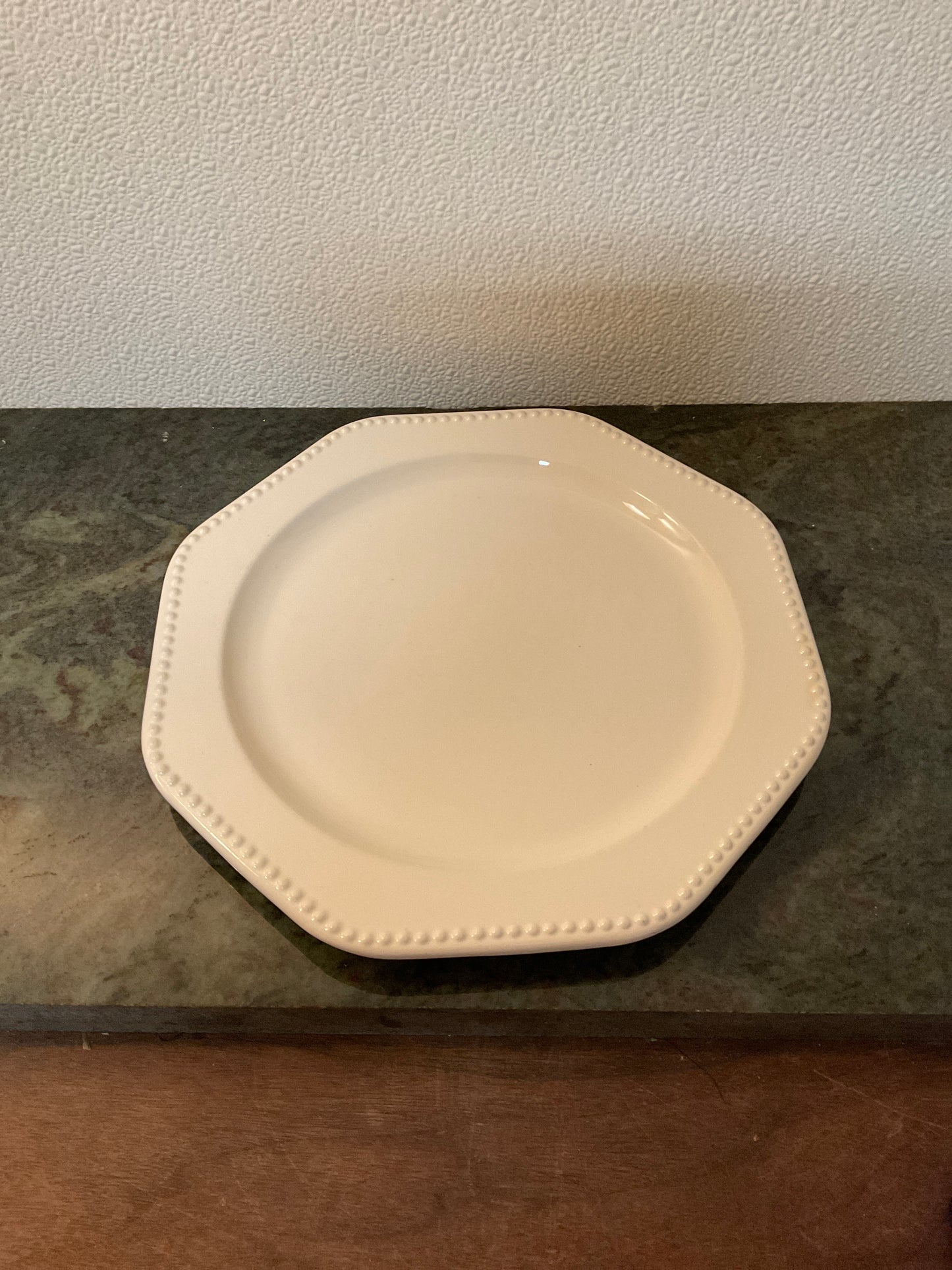 Vintage Sears Ironstone Octagon White Plate