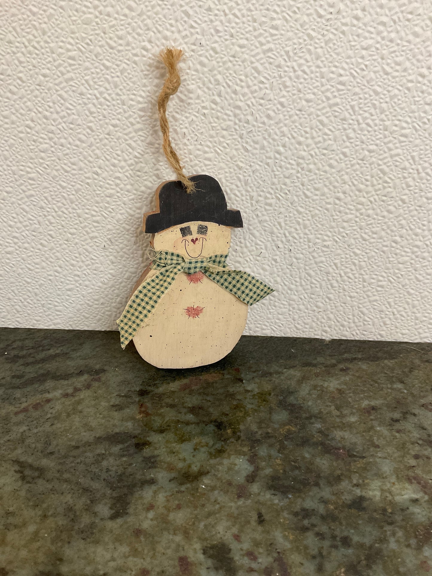 Handmade Wood Snowman Ornament