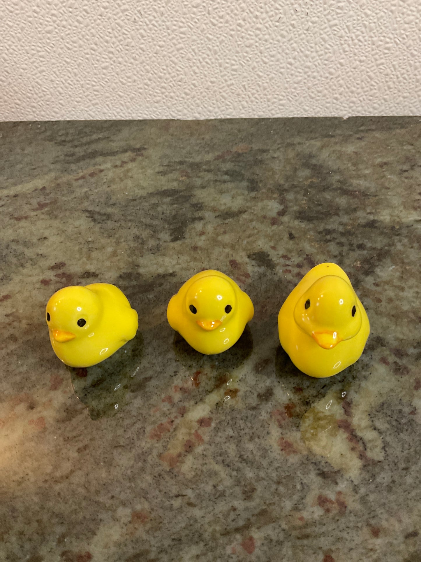3 Piece Yellow Chickens Ceramic