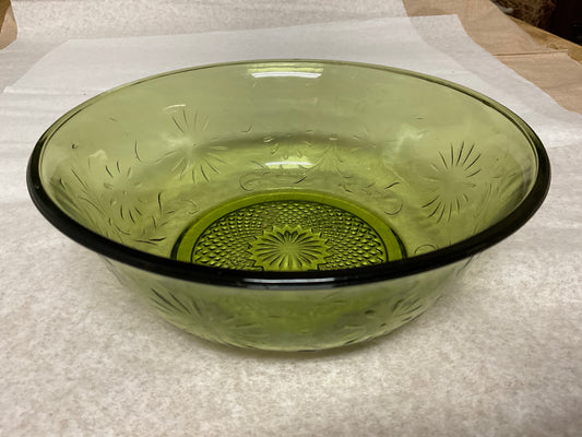 FTD 1979 Green Floral Serving Bowl