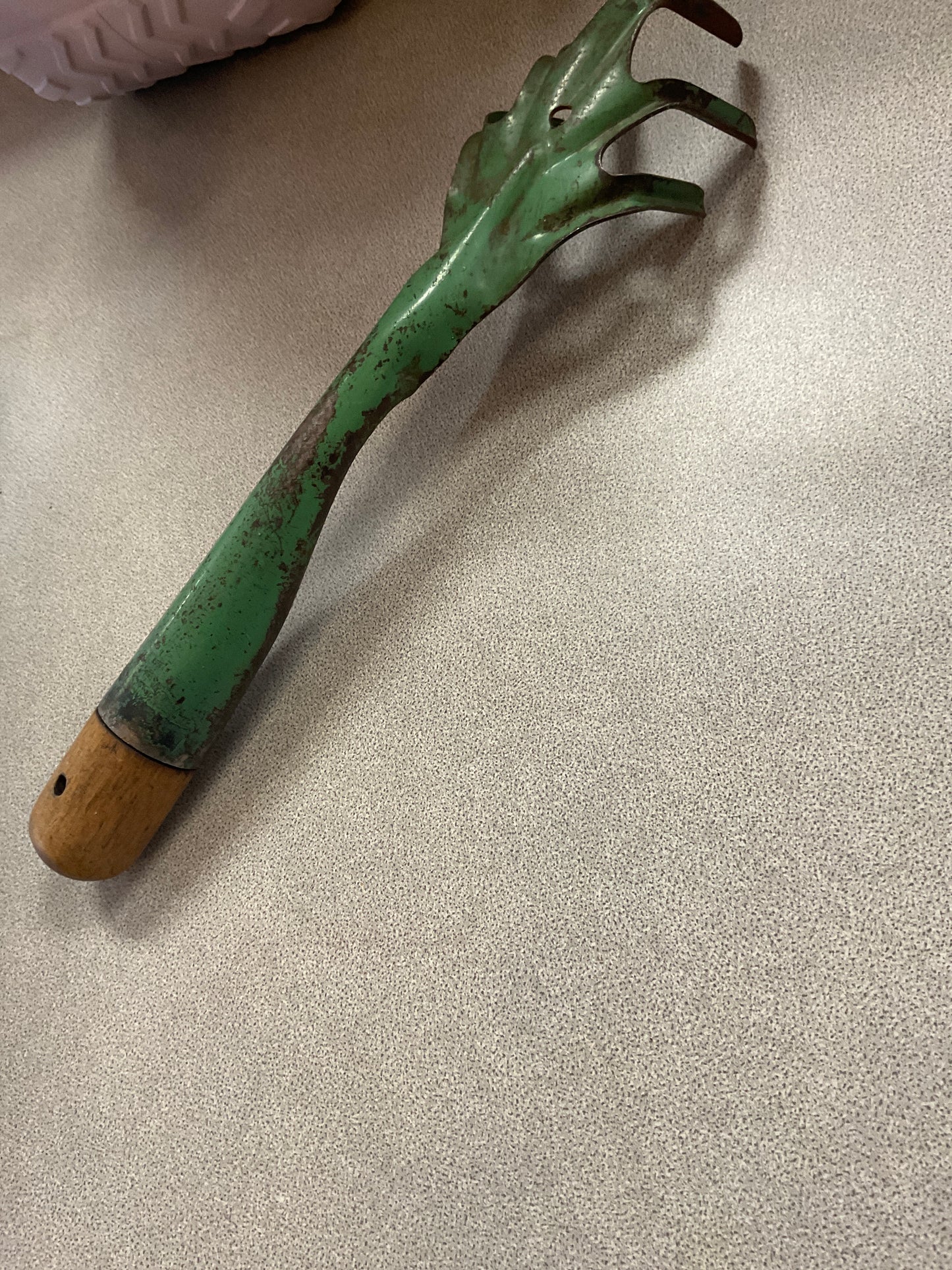 Vintage Green Hand Rake