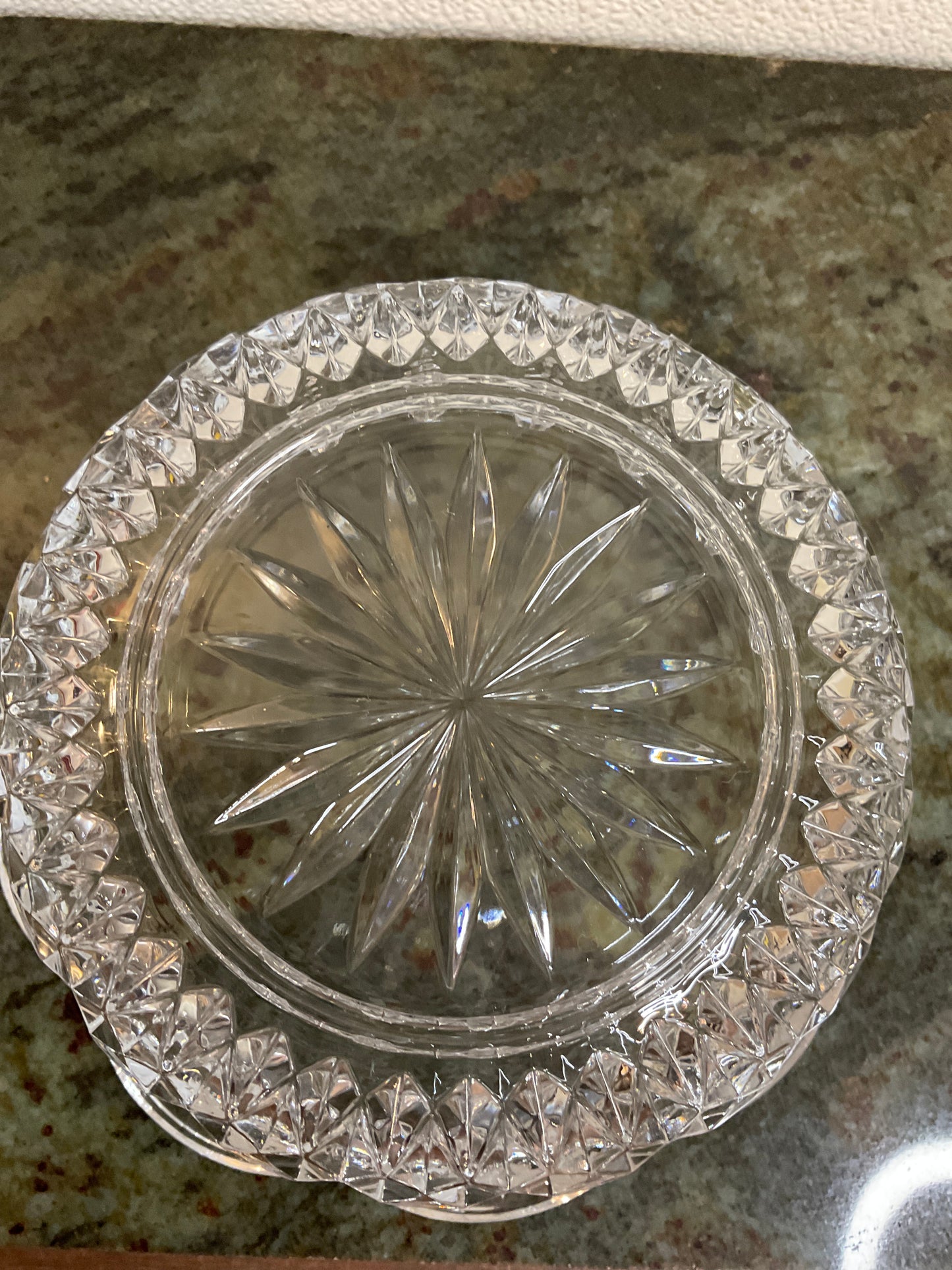 Vintage Crystal Bowl With Sunburst Pattern