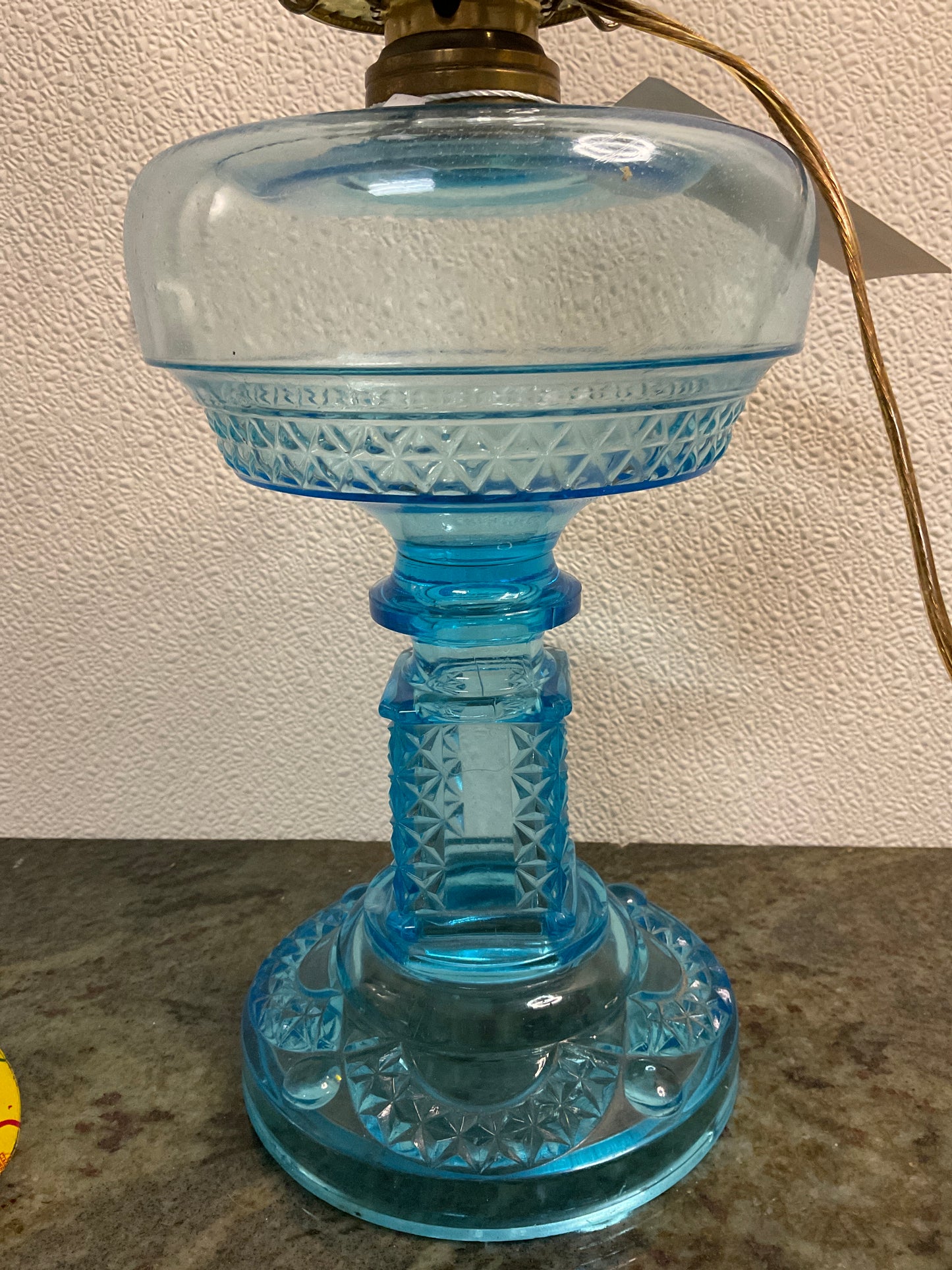‘Electric’ Oil Lamp Blue Glass