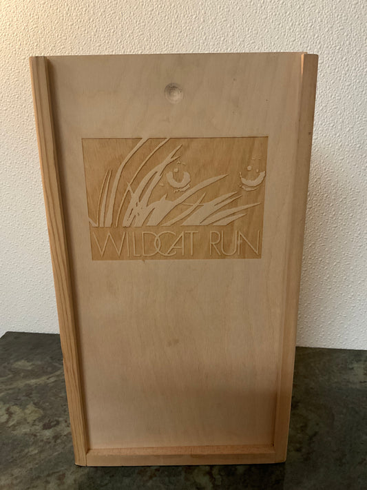 Unfinished Box w/ Slide Lid Lasered w/Wildcat Run