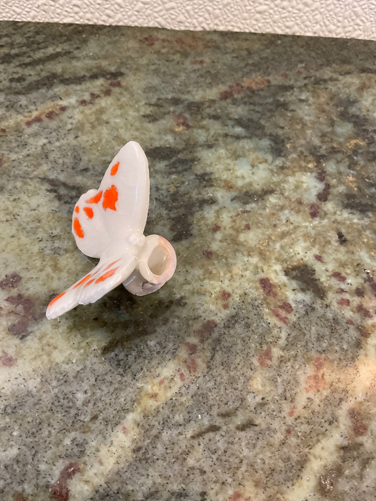 Handmade and Painted Pottery Butterfly Decor