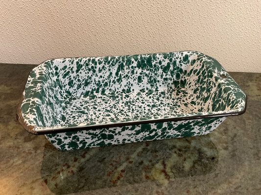 Green & White Speckled Enamelware Loaf