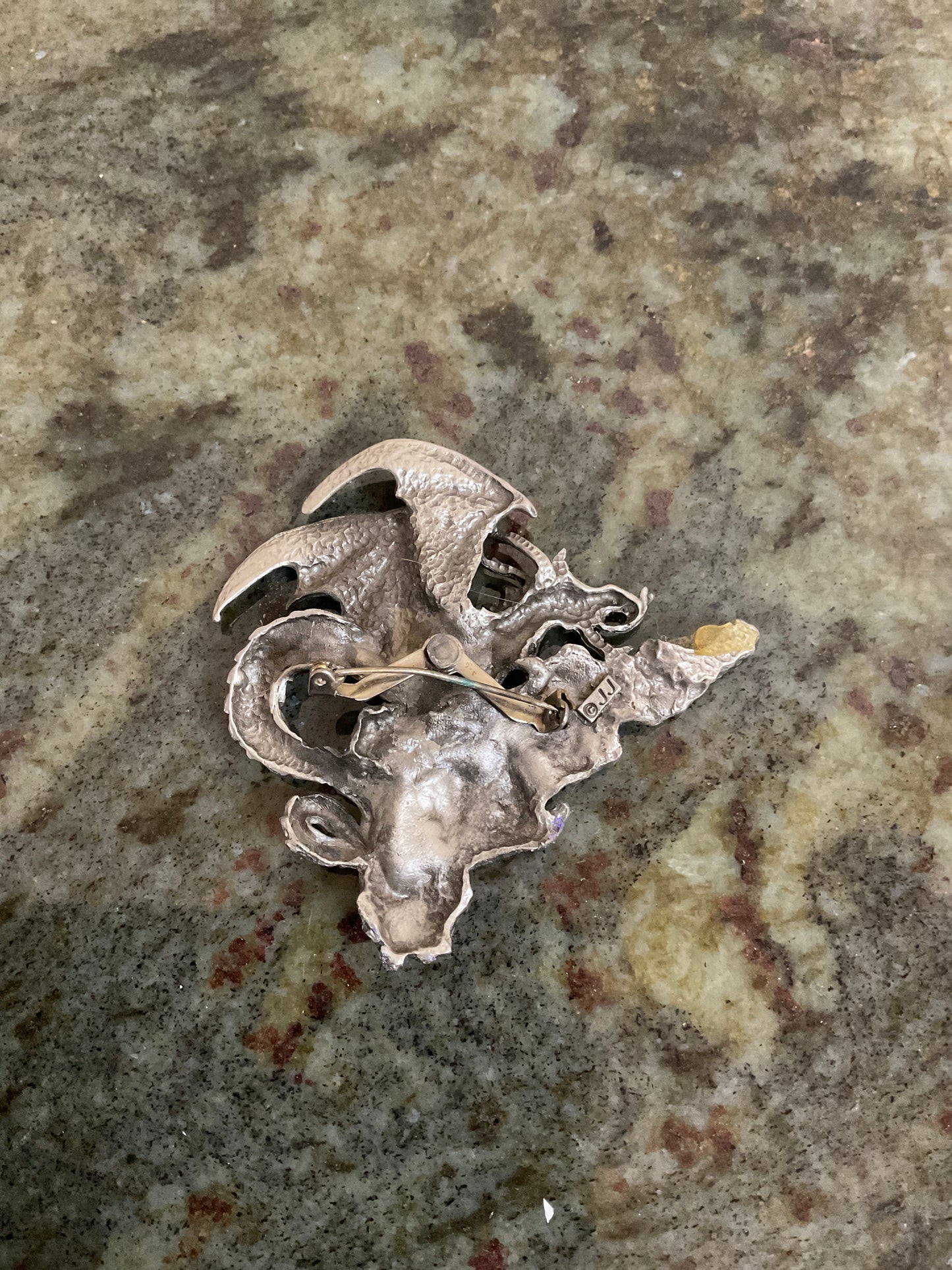 Jonette Jewelry Pewter Dragon Brooch